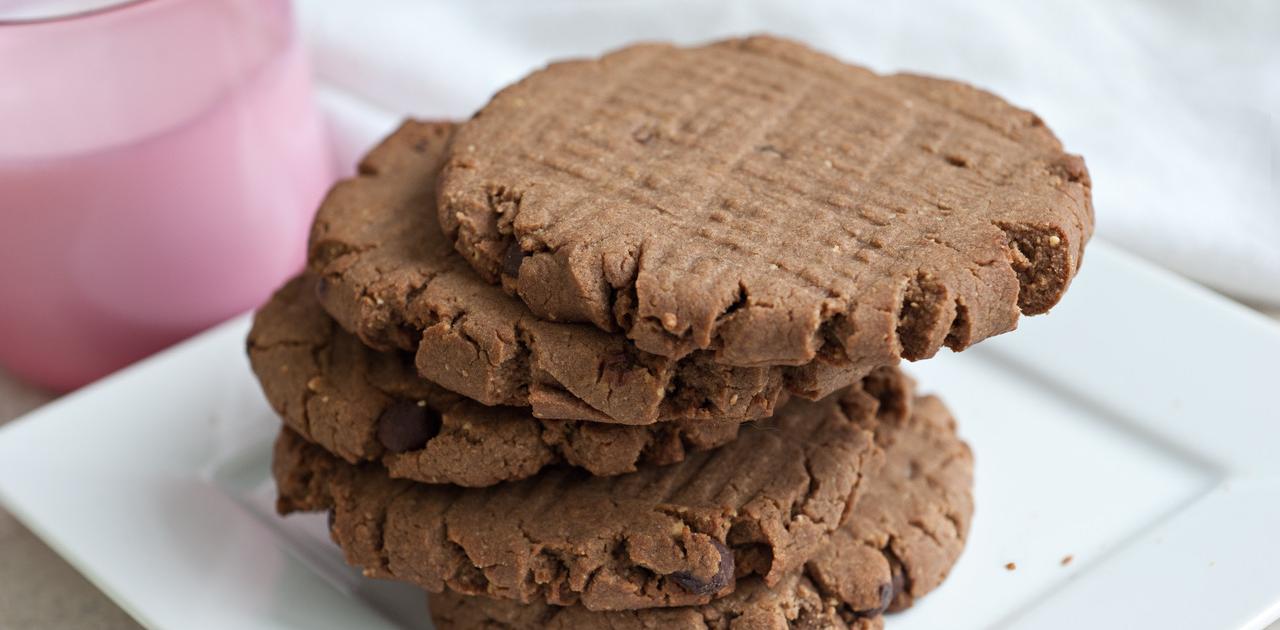 Stack of teff peanut butter cookies