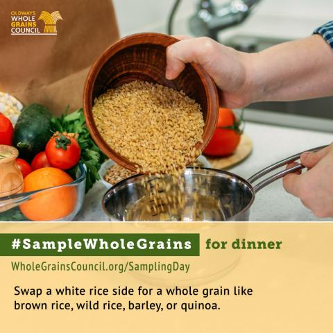 #SampleWholeGrains for Dinner photo of brown rice