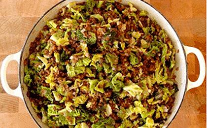 Rye Berries with Cabbage, Walnuts, Caraway