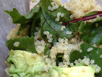 Quinoa Wilted Beet Greens