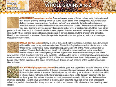 description of different whole grains