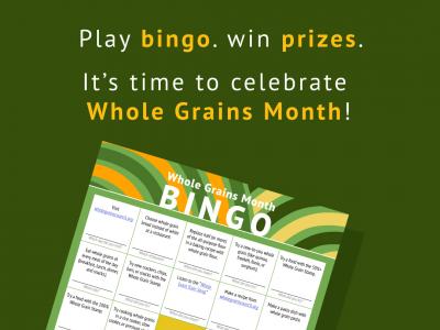 Whole Grains Month bingo card 