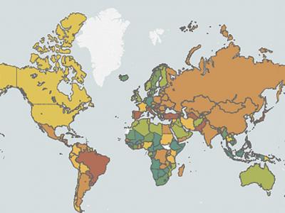 World Map Whole Grain Consumption