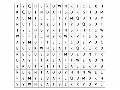 a word search featuring whole grain terms