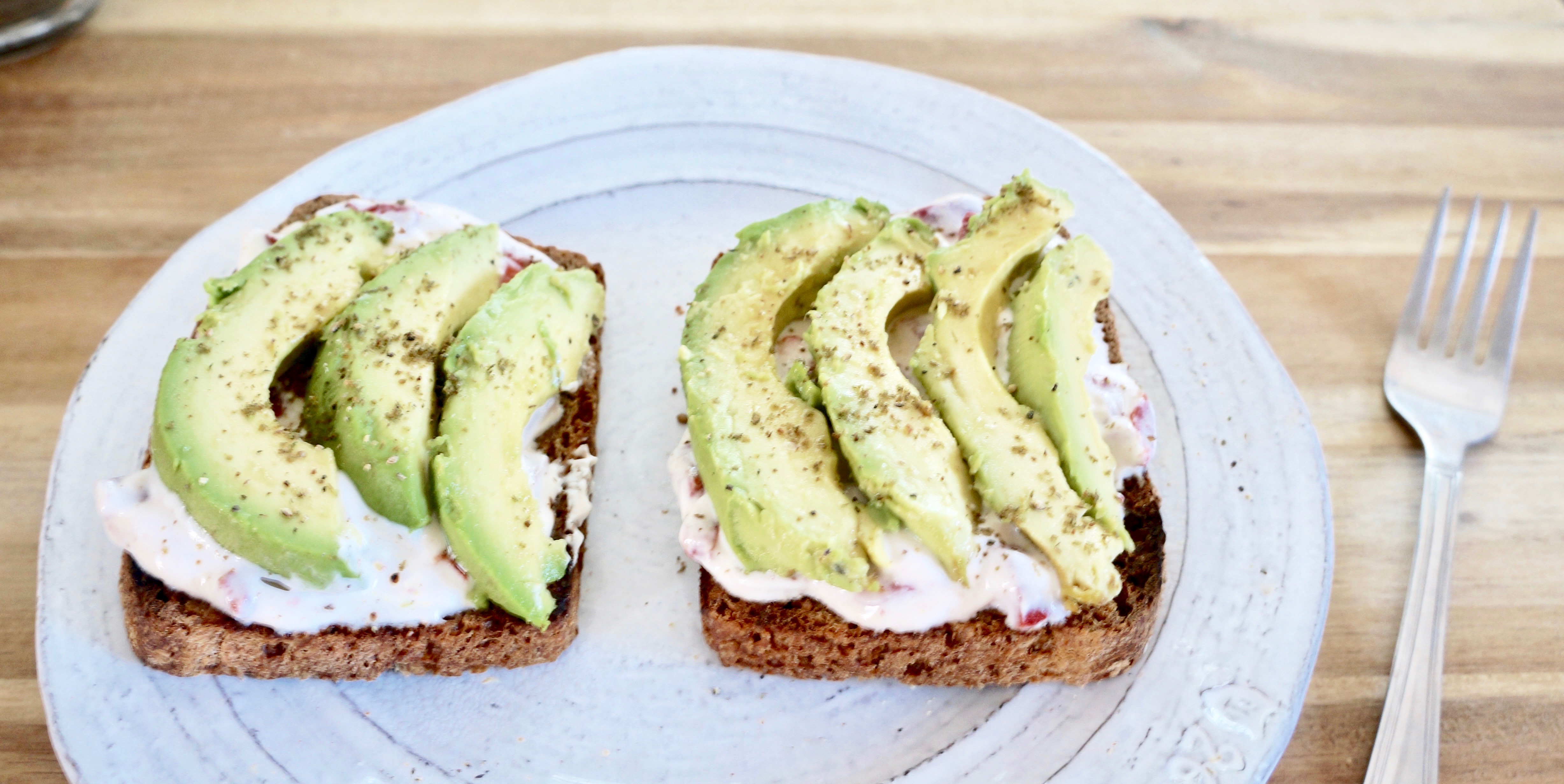 Avocado Toast with Roasted Red Pepper Yogurt