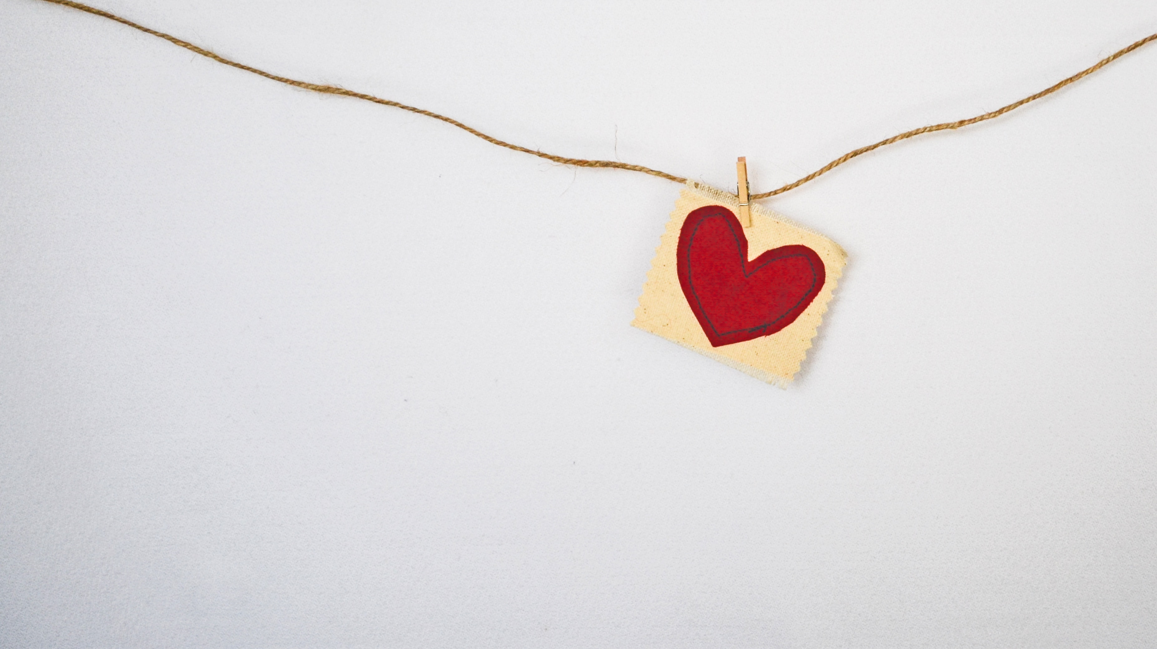 Heart Pendant Pinned on rope