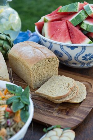 Loaf of sliced Kamut bread