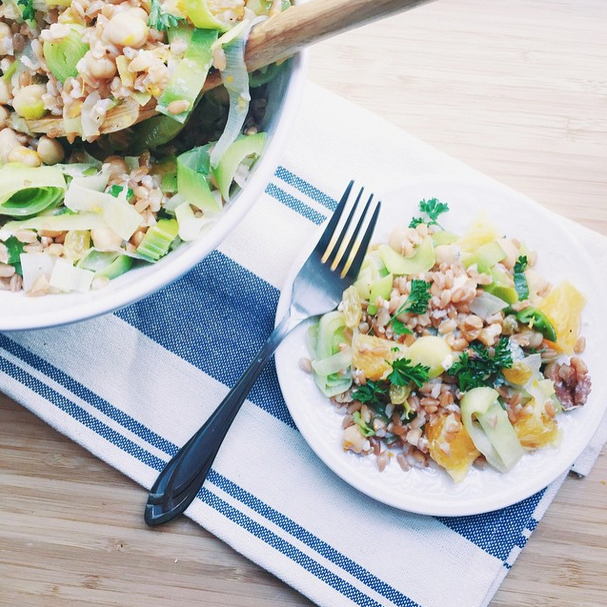 A plate of grain salad