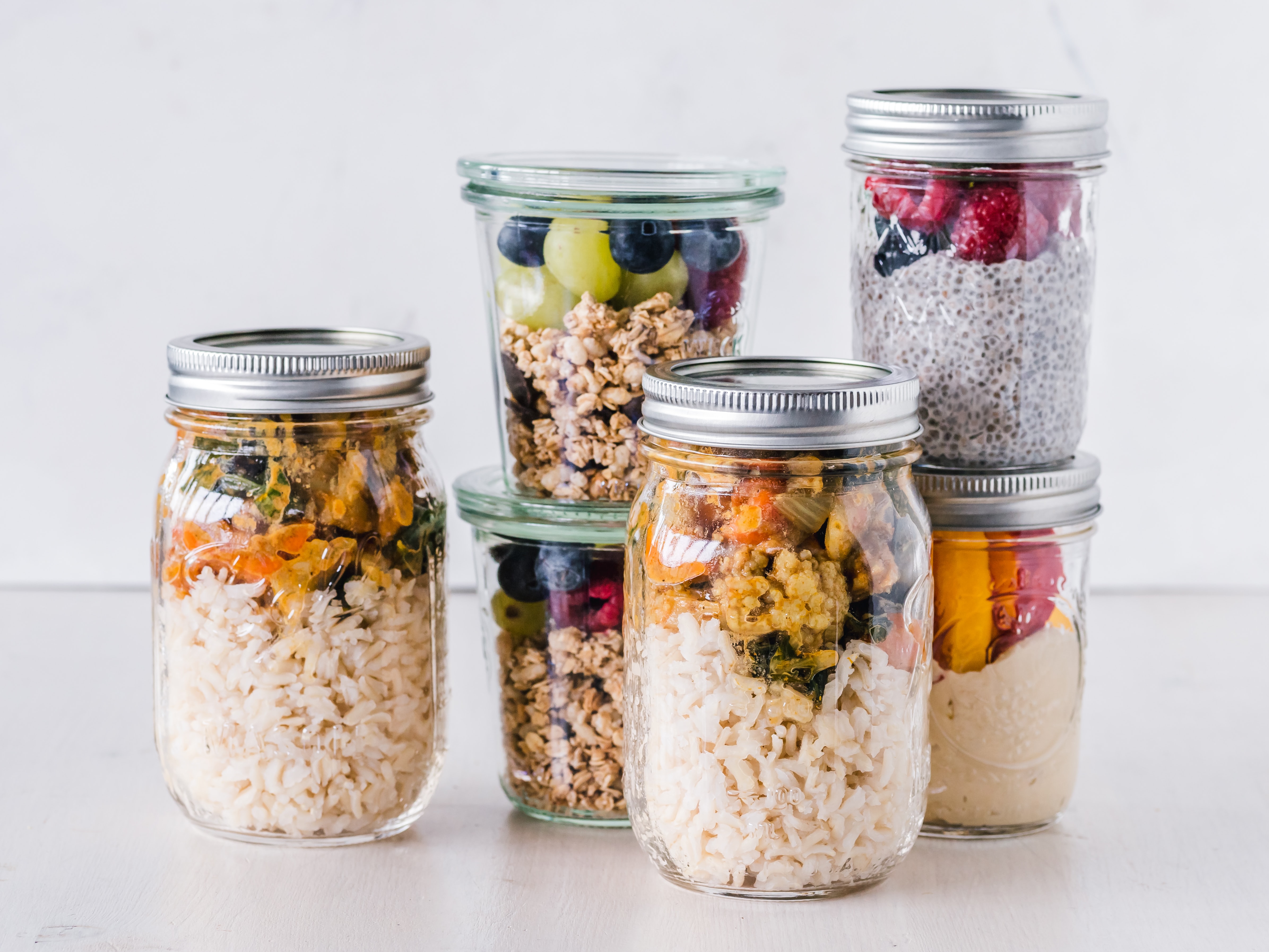 food in jars