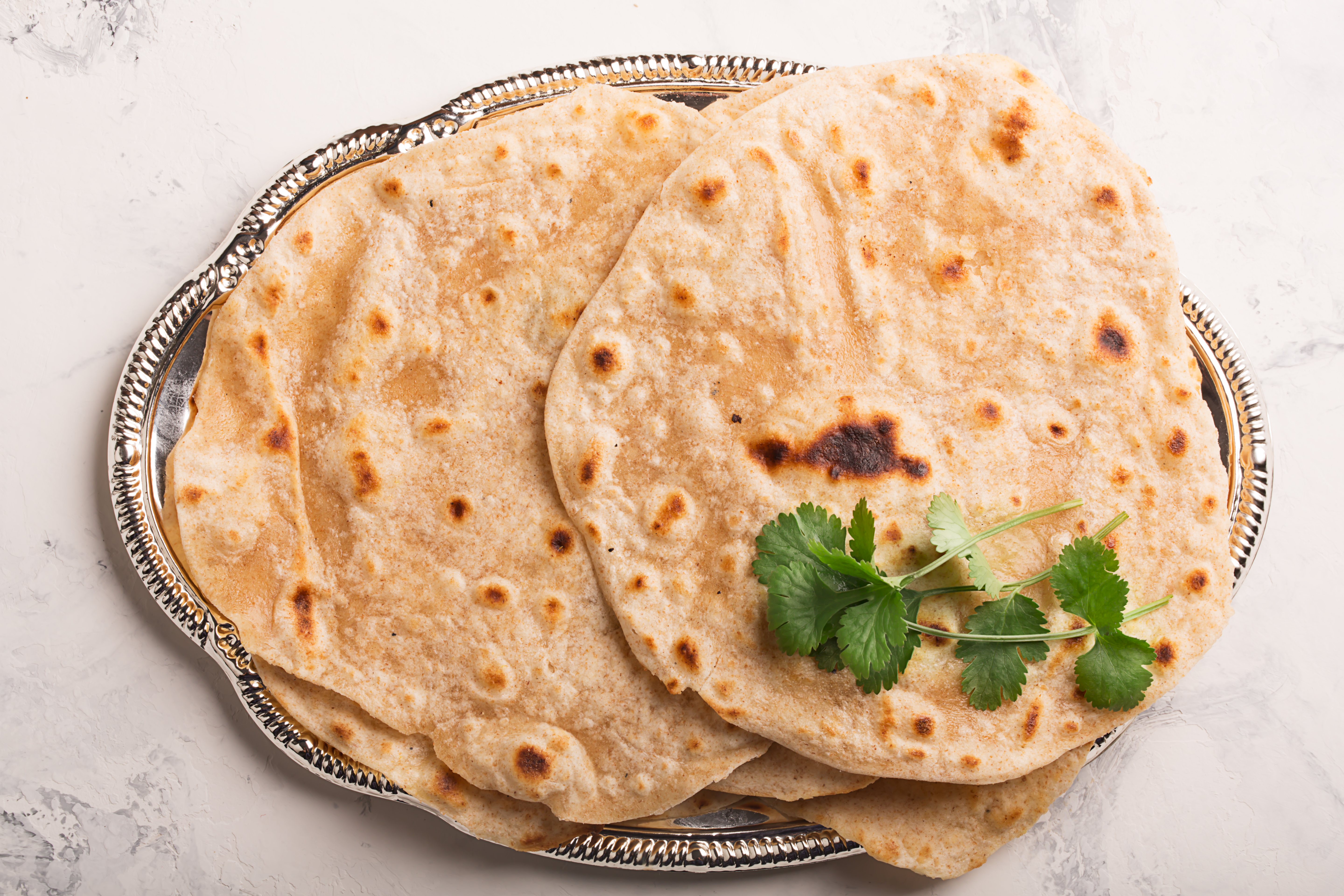 A plate of whole wheat chapattis