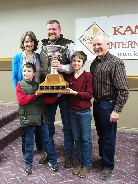 Photo of family with Kamut Cup trophy