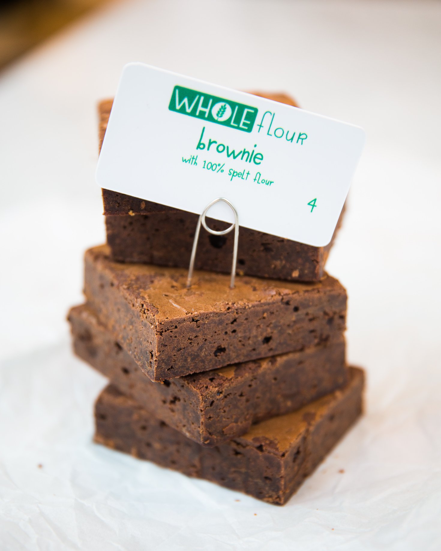 WHOLEflour Brownies Made From Whole Grain Spelt Flour. Image Courtesy of Flour Bakery.